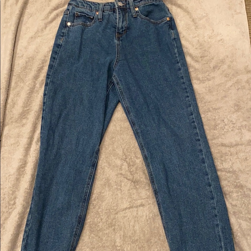 Dark denim mom jeans